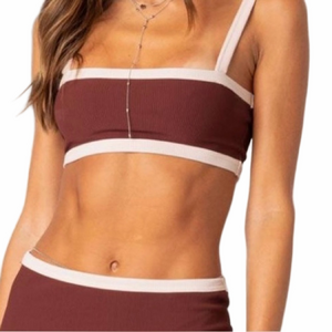 Edikted Crop Top Pink and Burgundy Size Small NWT
